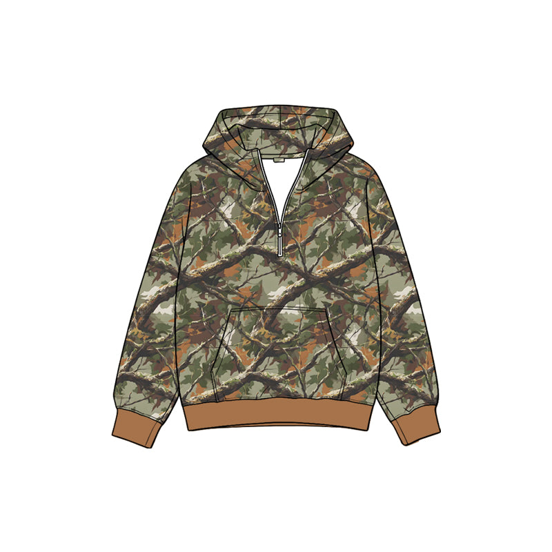 preorder GT1937 Hunting Camo Zipper Hoodie Long Sleeve Boys Top