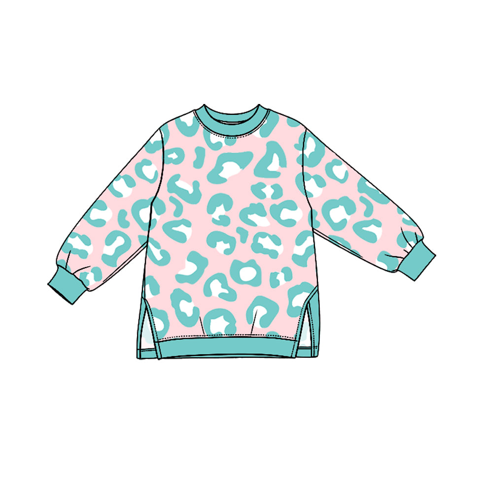 preorder GT1953 Leopard Long Sleeve Girls Top