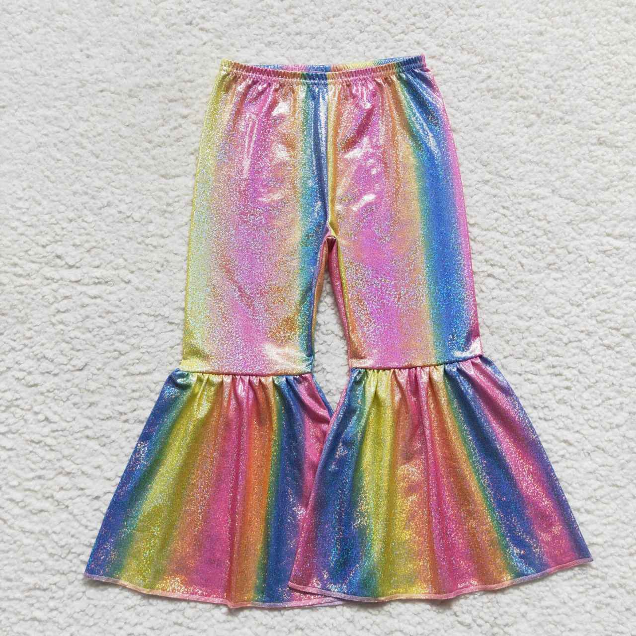 P0178 Colorful Metallic Glitter Lurex Shimmer Silk Disco Pants