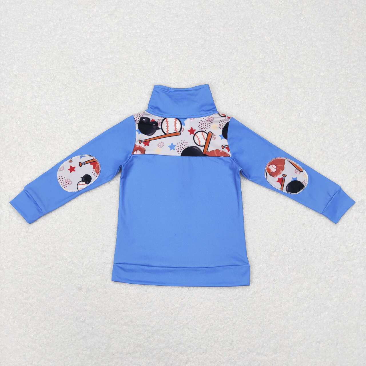 BT0466 Play baseball purple zipper long sleeve boys pullover