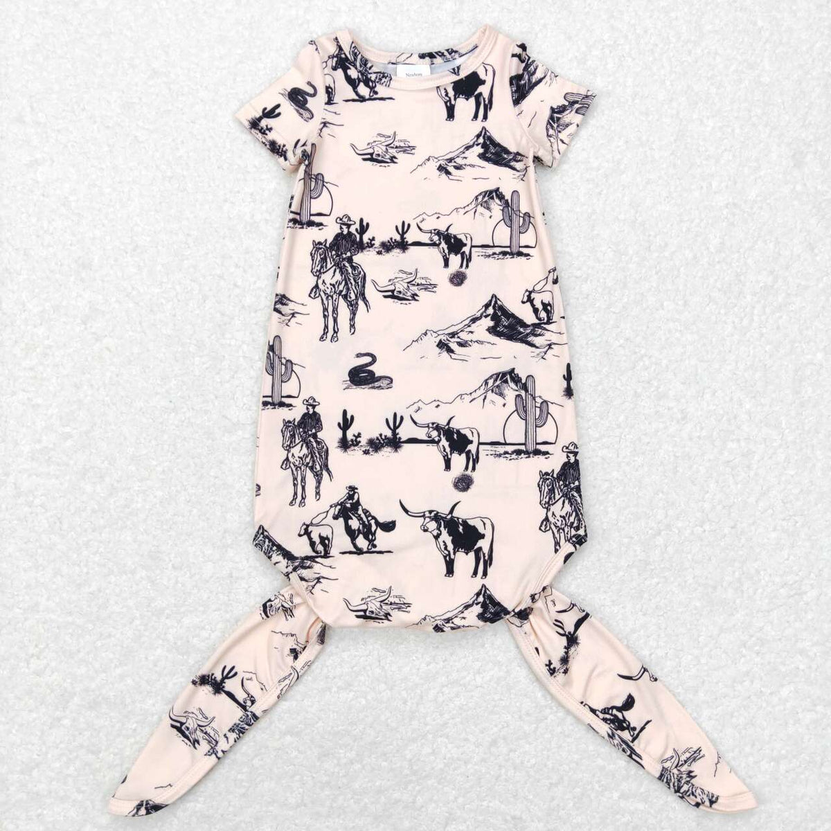 NB0028 Weste rn horse riding cactus Short Sleeve Newborn Kids Romper