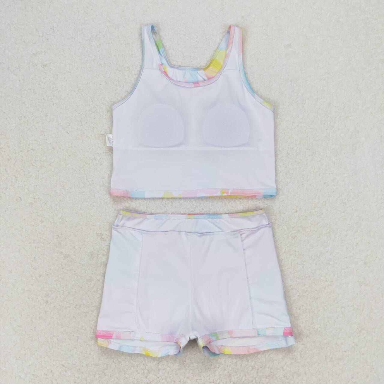 GSD0991 multi color ink pattern sleeveless skirt girls set active wear new