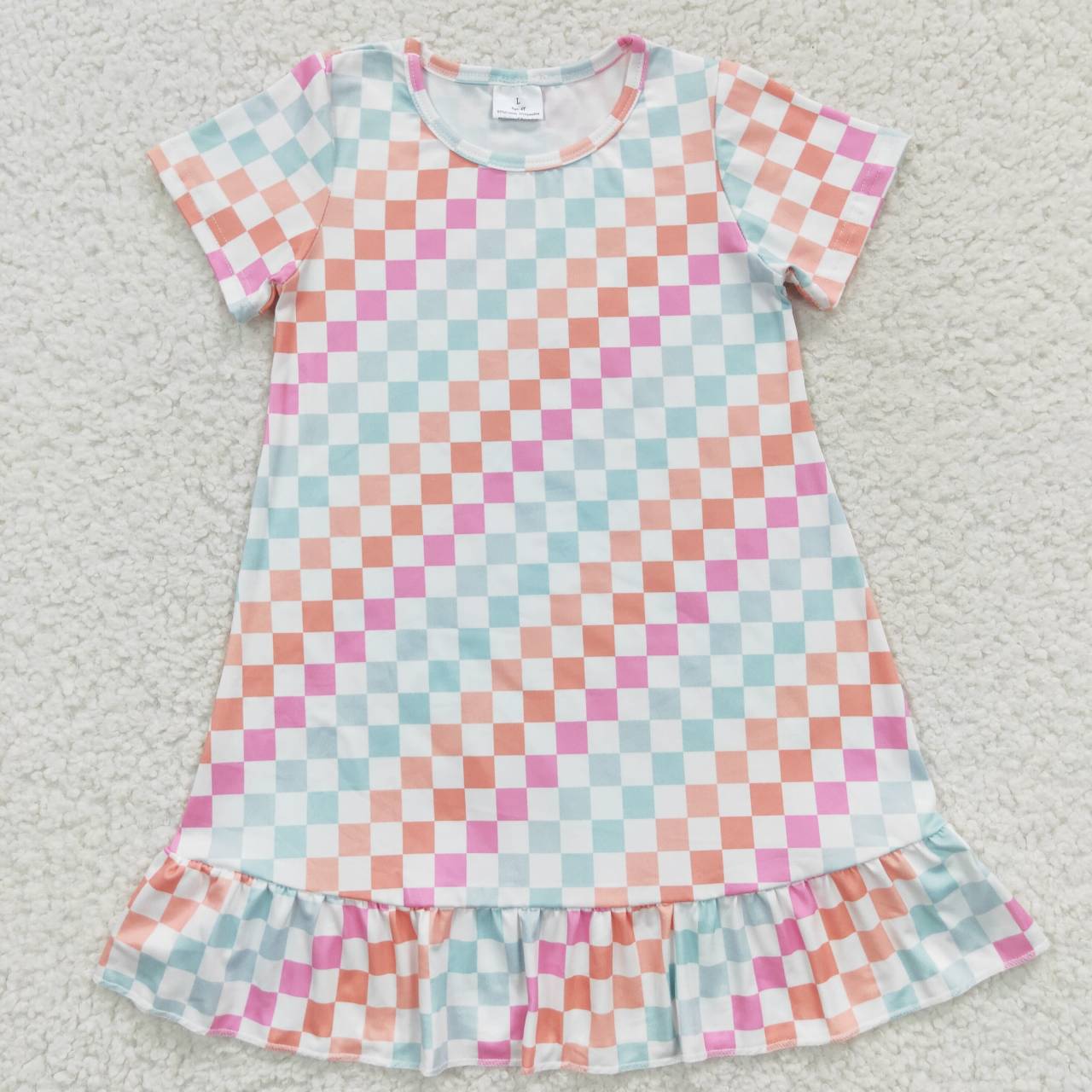 GSD0401 Colorful Cell Short Sleeves Summer Dress