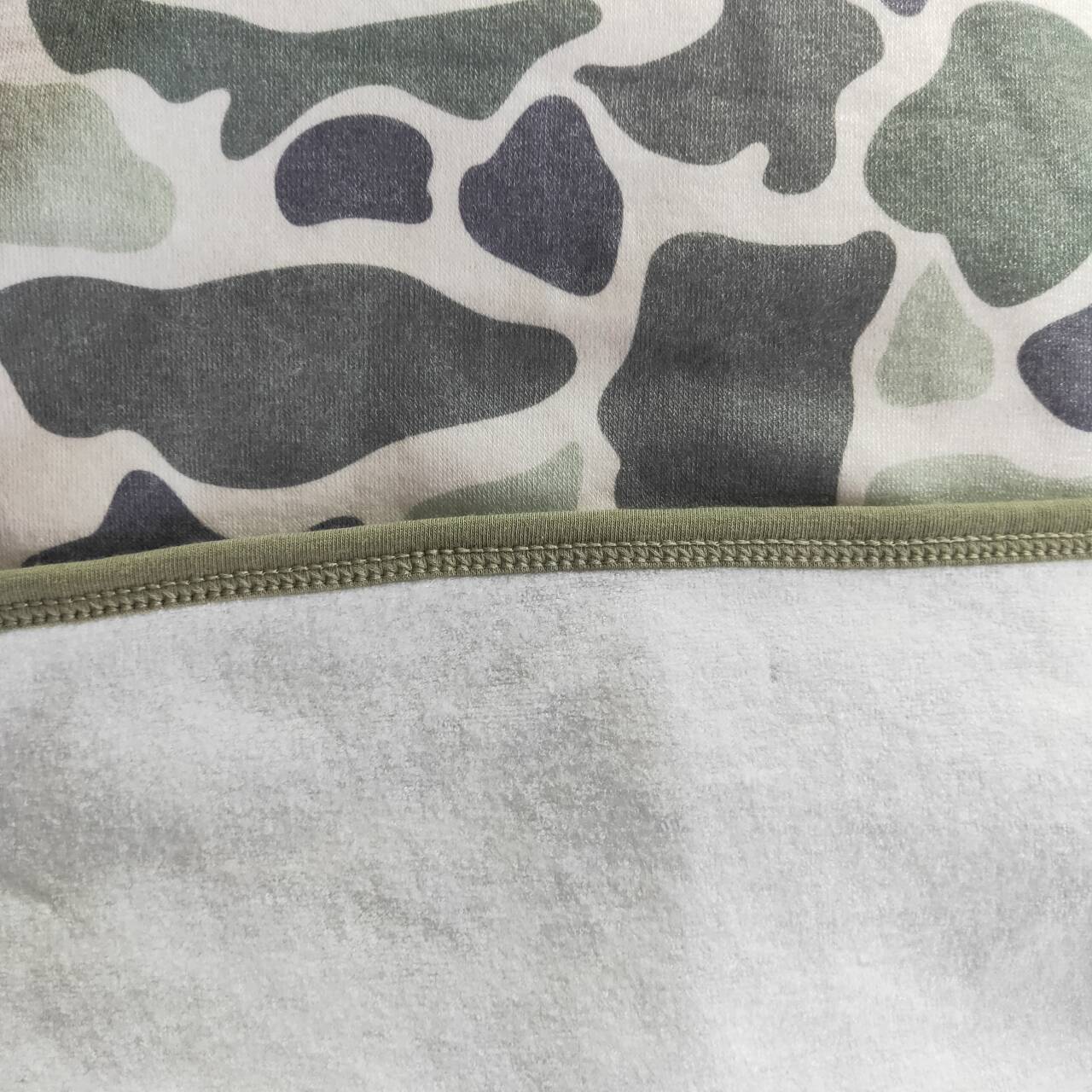 S0326 green camo hooded towel kids swimsuit cover up