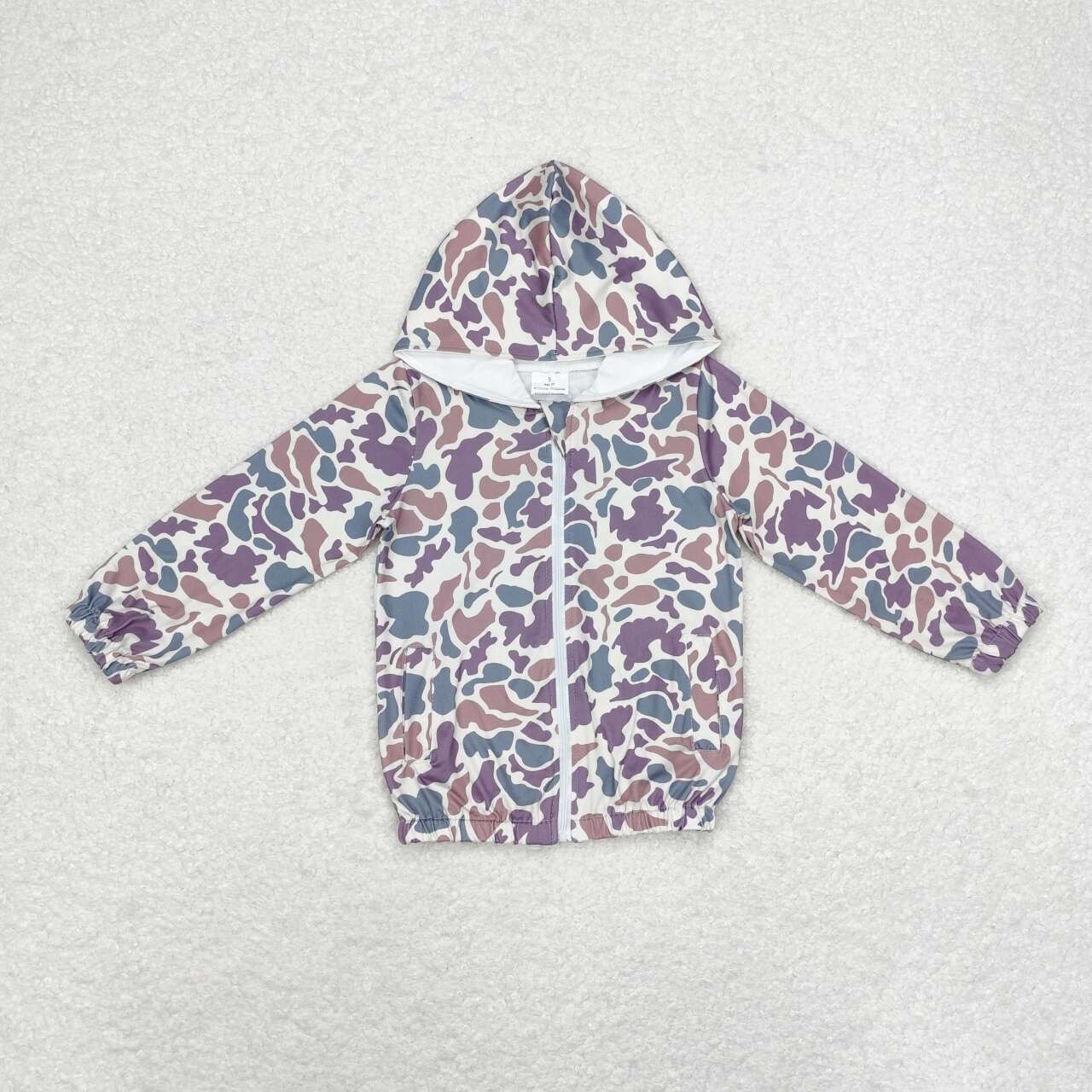BT0793 grey camo long sleeve hoodie boys coat