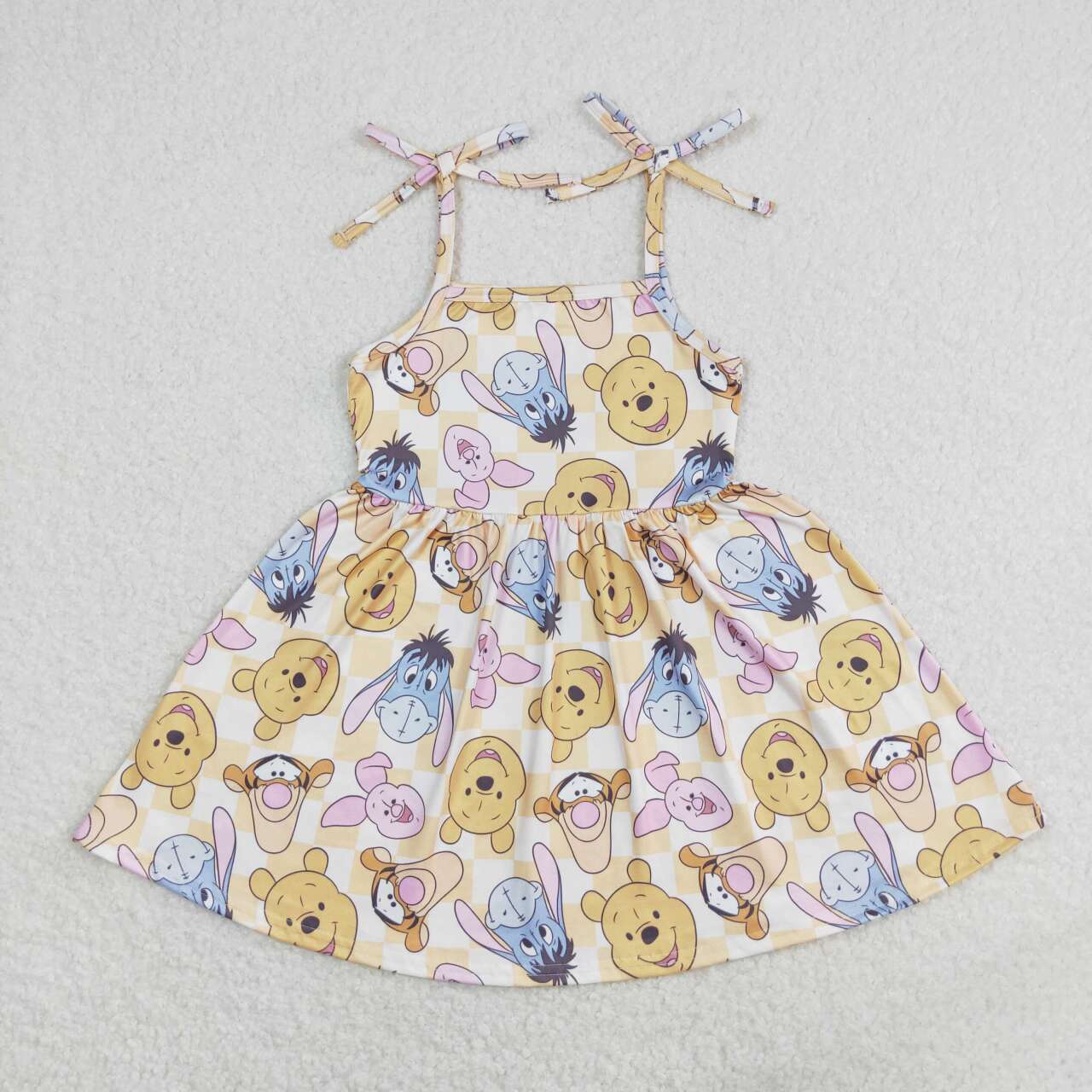 GSD1019 cartoon orange bear lace-up girls dress