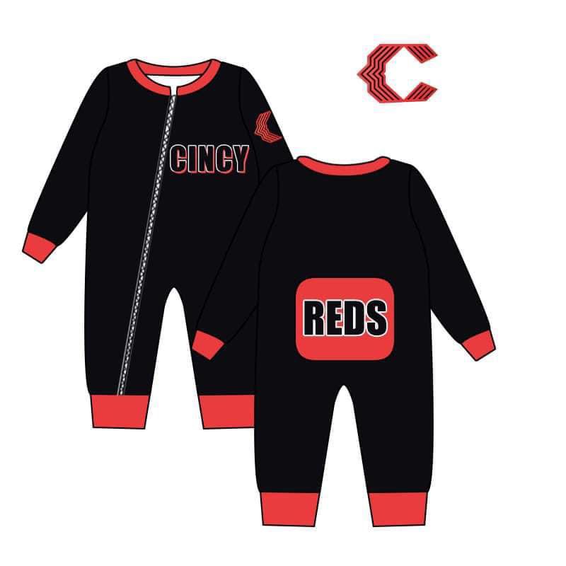 custom S 8.23 red & black kids romper