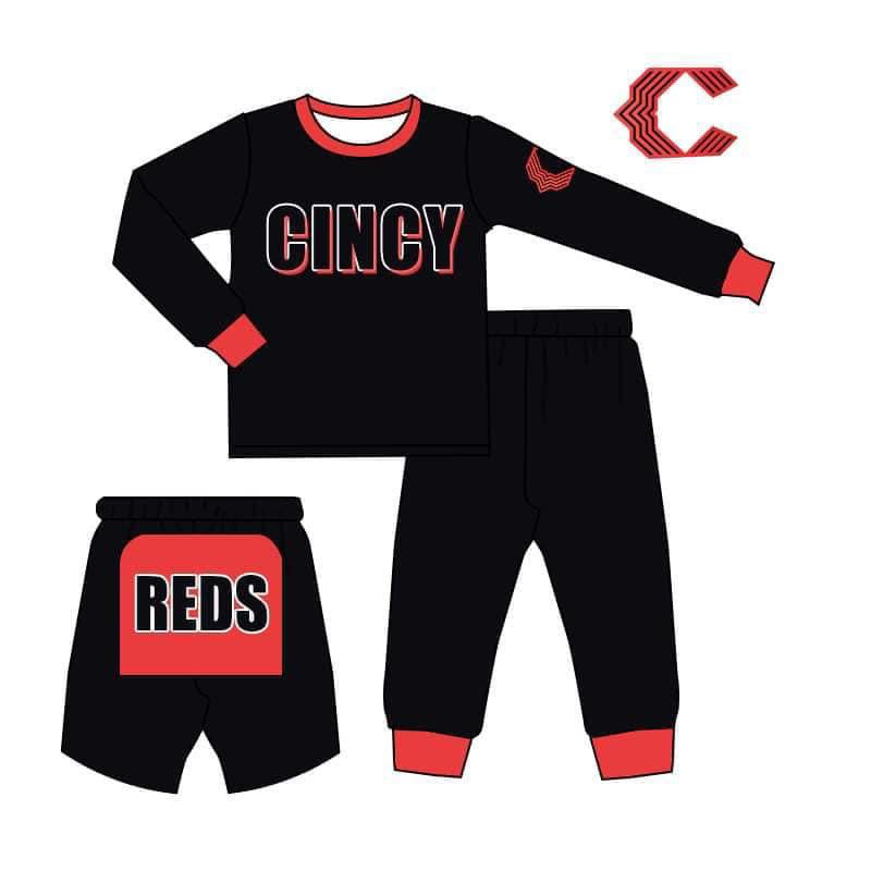 custom S 8.23 black long sleeve pants kids set