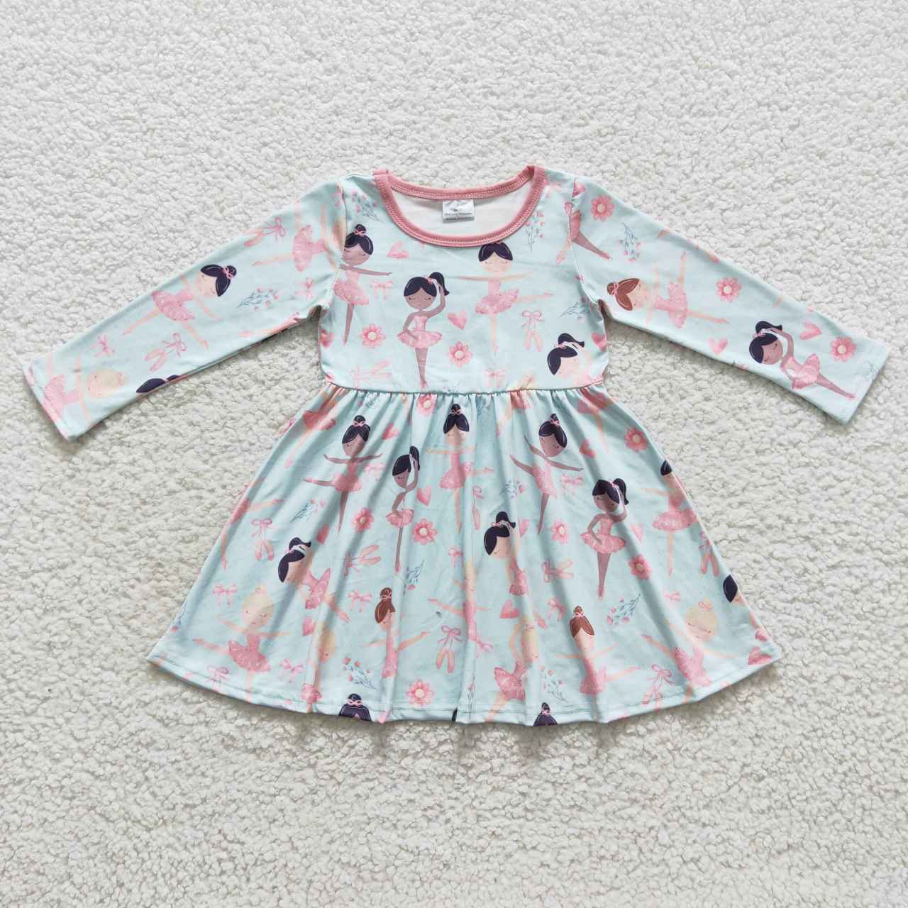 GLD0309 Dance girl long sleeve girls dress