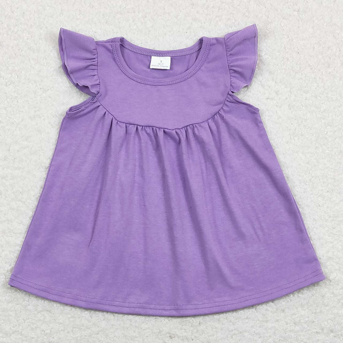 GT0461 Purple Flutter Sleeve Girls Top