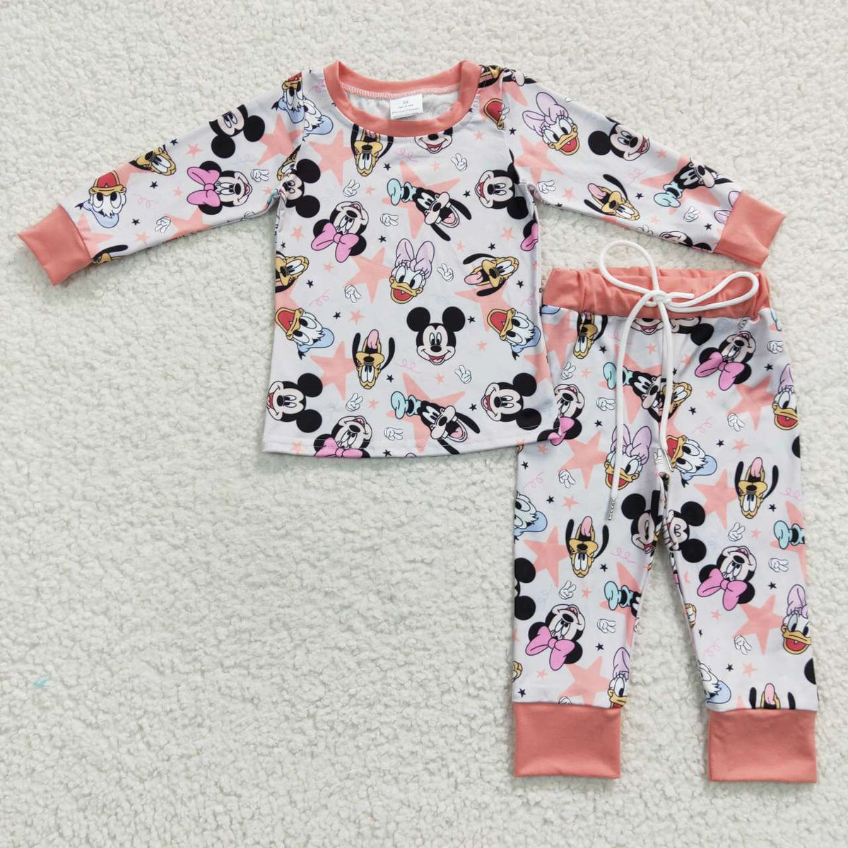 GLP0434 Cartoon Pink Long Sleeves Girls Kids Pajamas Hot Sale