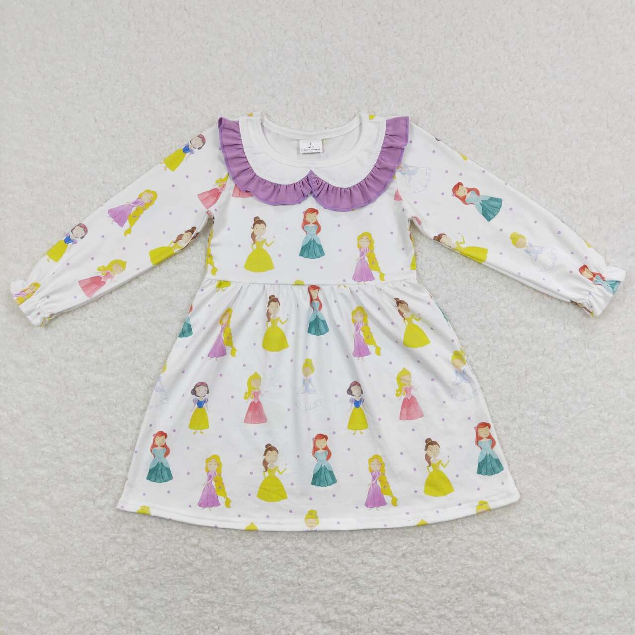 GLD0478 Cartoon Princess long sleeve girls dress