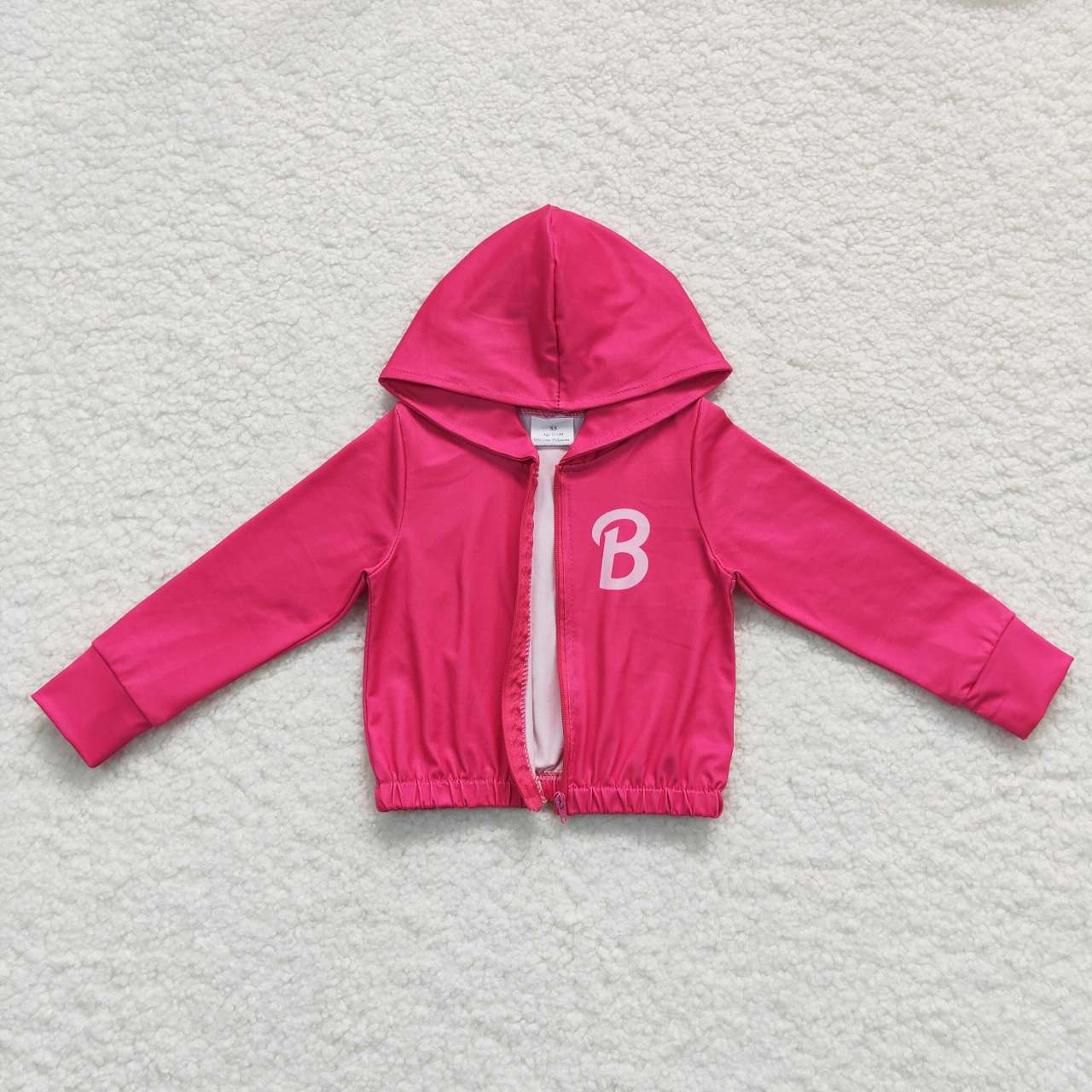 GT0330 BA cartoon hot pink hoodie girls top