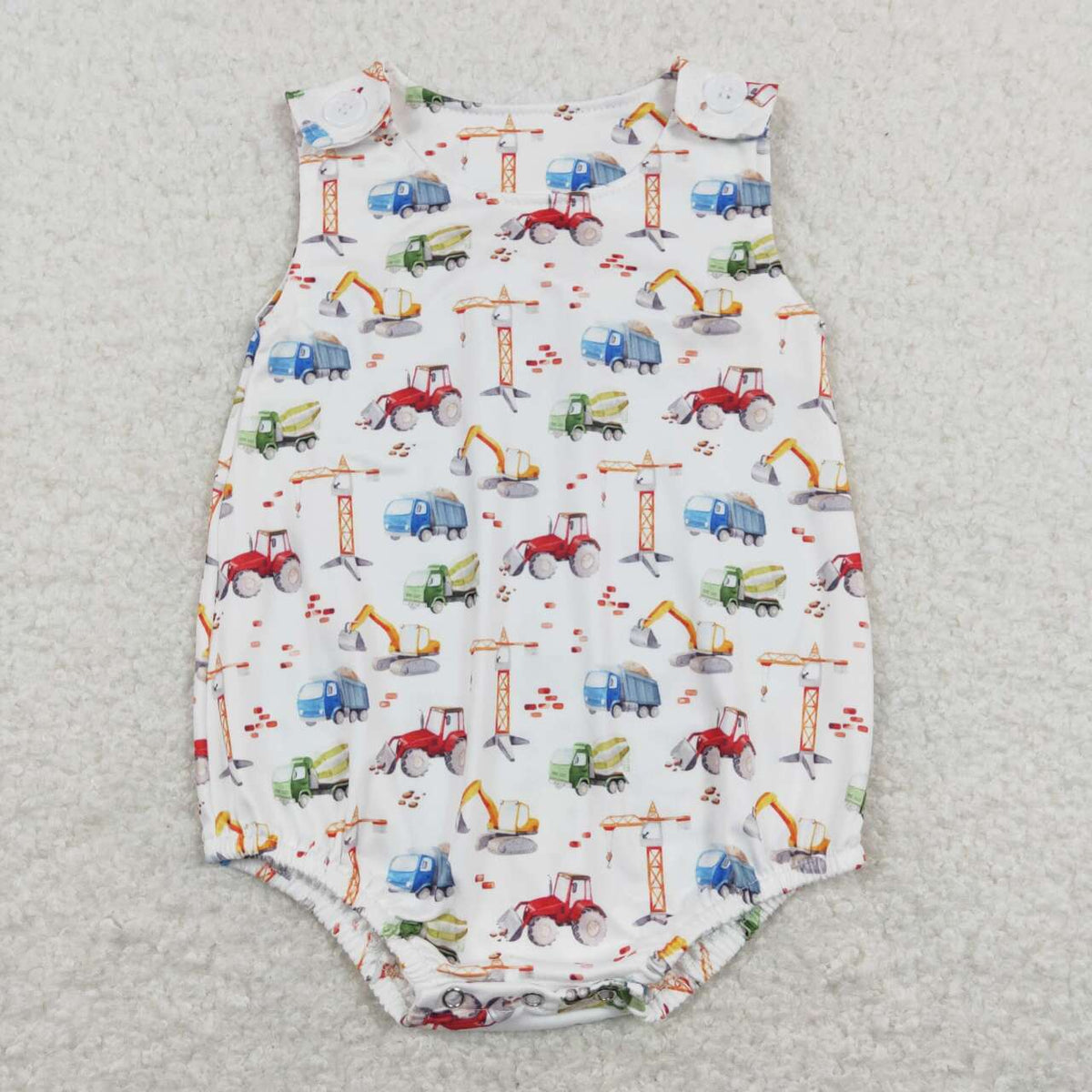 SR0602 Construction truck sleeveless girls romper