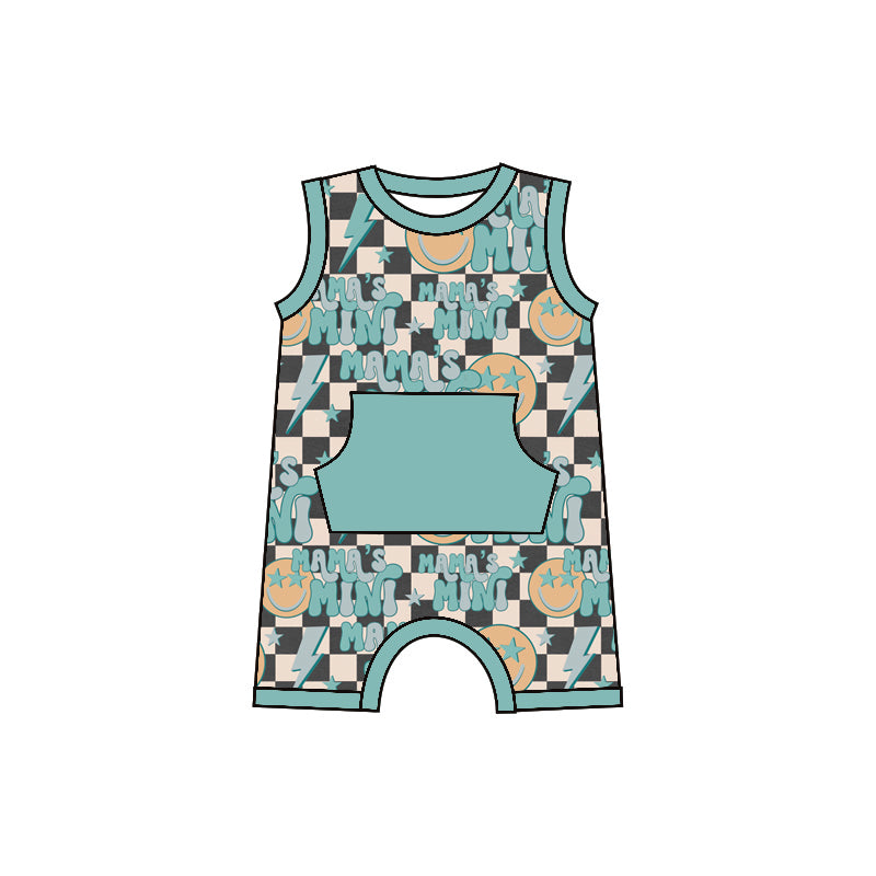custom mamas mini blue smile boys romper