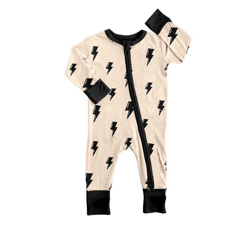 custom flash khaki long sleeve zipper boys romper