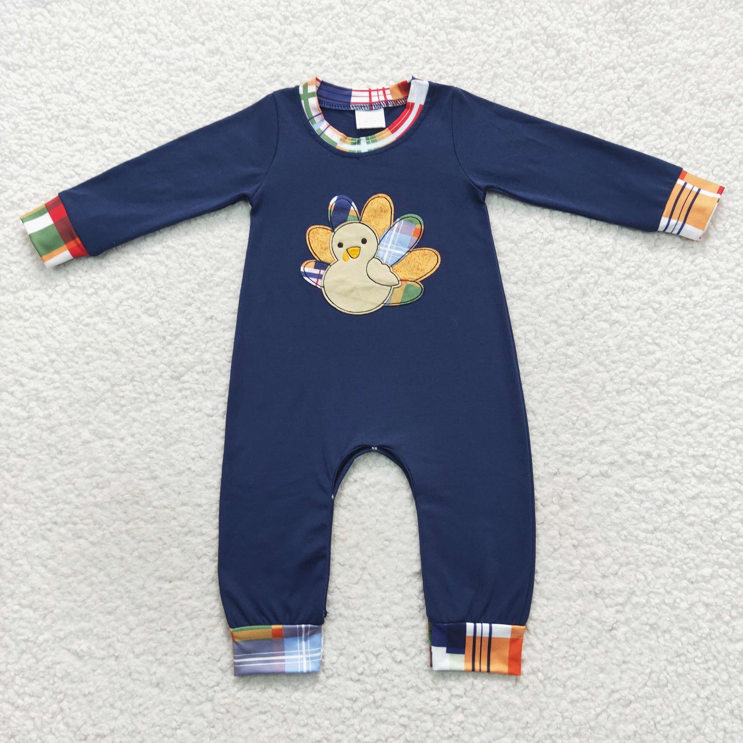 LR0367 Turkey Navy Long Sleeves Boys Romper