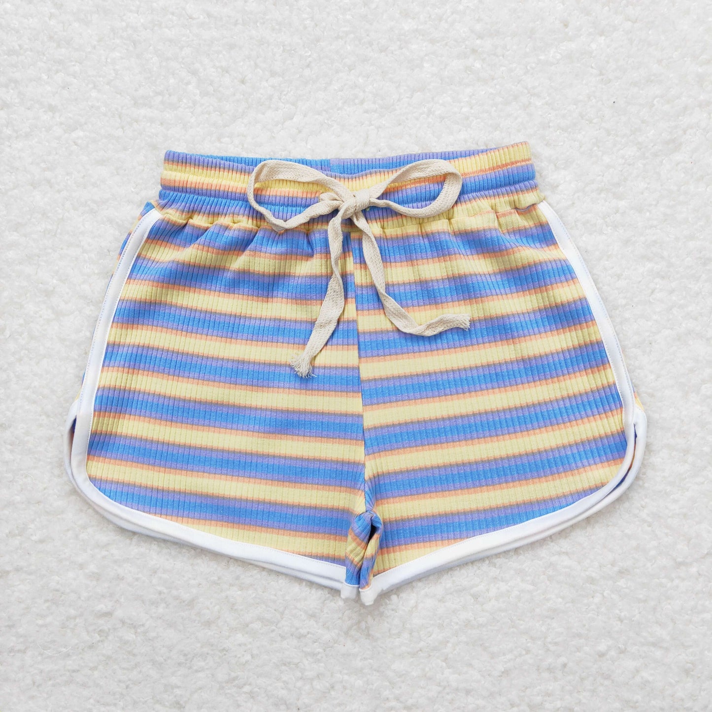 SS0347 blue & yellow striped girls shorts