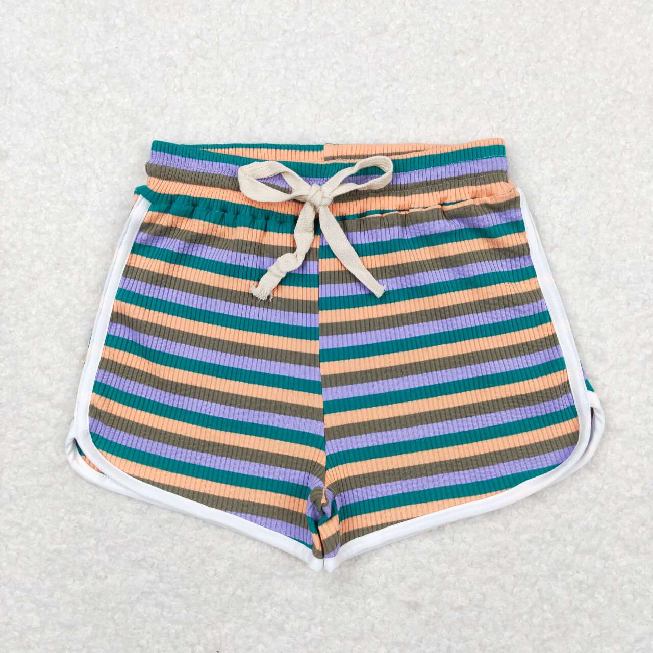 SS0345 blue yellow purple striped girls shorts