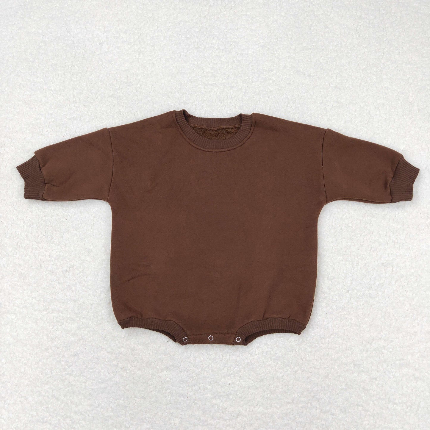 LR0958 dark brown cotton long sleeve girls romper