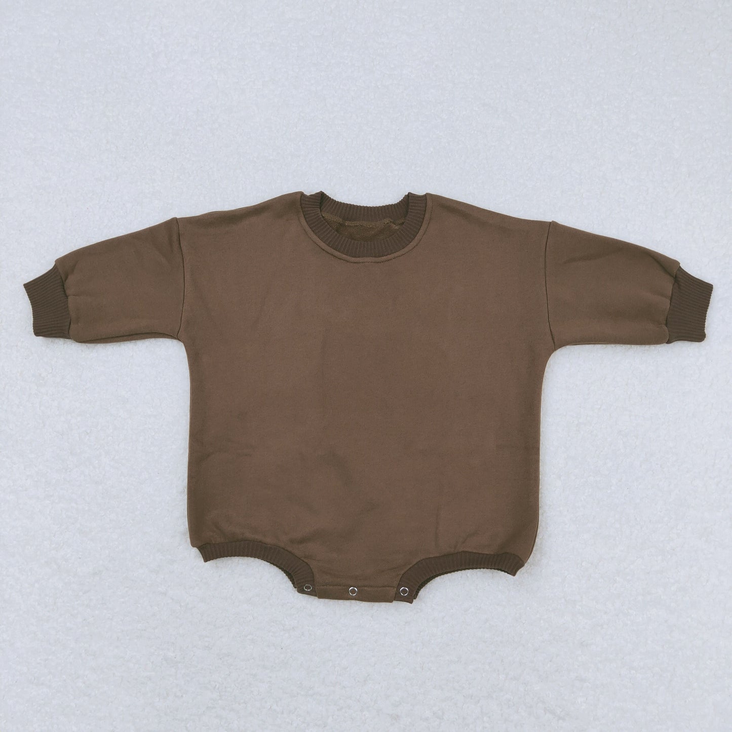LR0952 dark brown cotton long sleeve girls romper