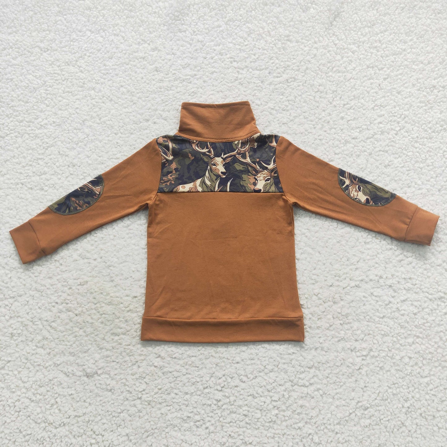 BT0305 Hunting deer camo long sleeve kids pullover