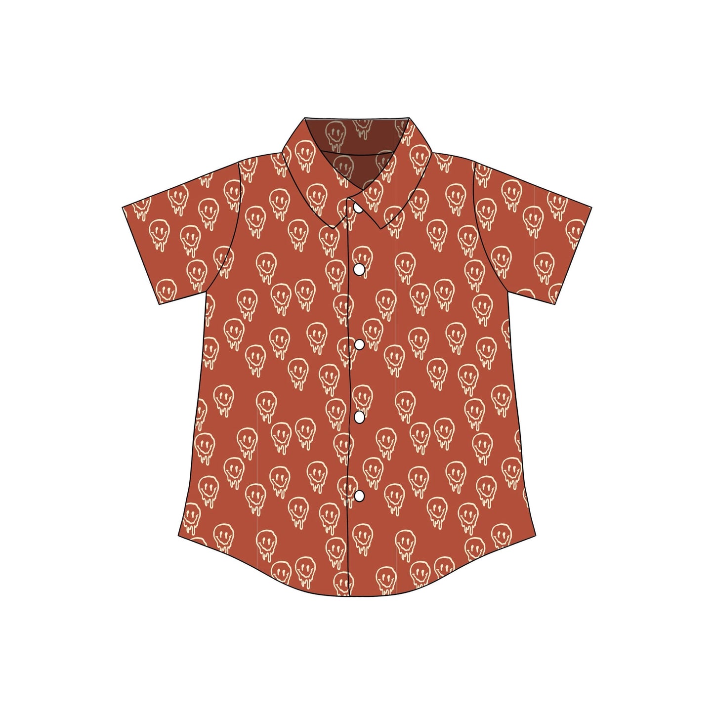 custom style cartoon smile brown short sleeve boys top