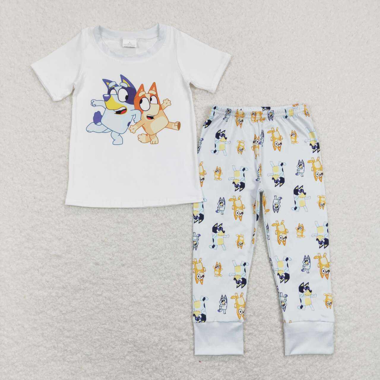 BSPO0265 Cartoon dog short sleeve Pants boys set