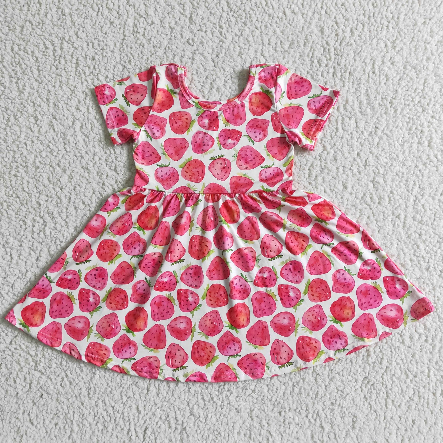 GSD0007 Short Sleeve Strawberry Twirl Dress