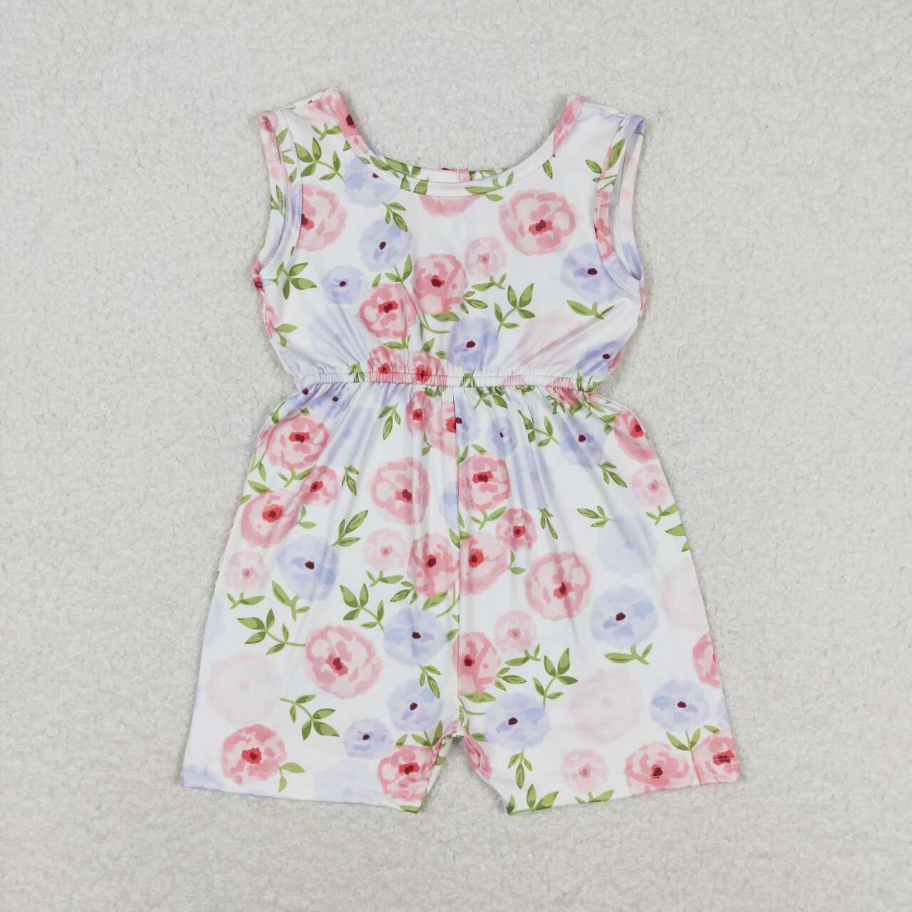 SR1311 colorful flowers sleeveless girls jumpsuits