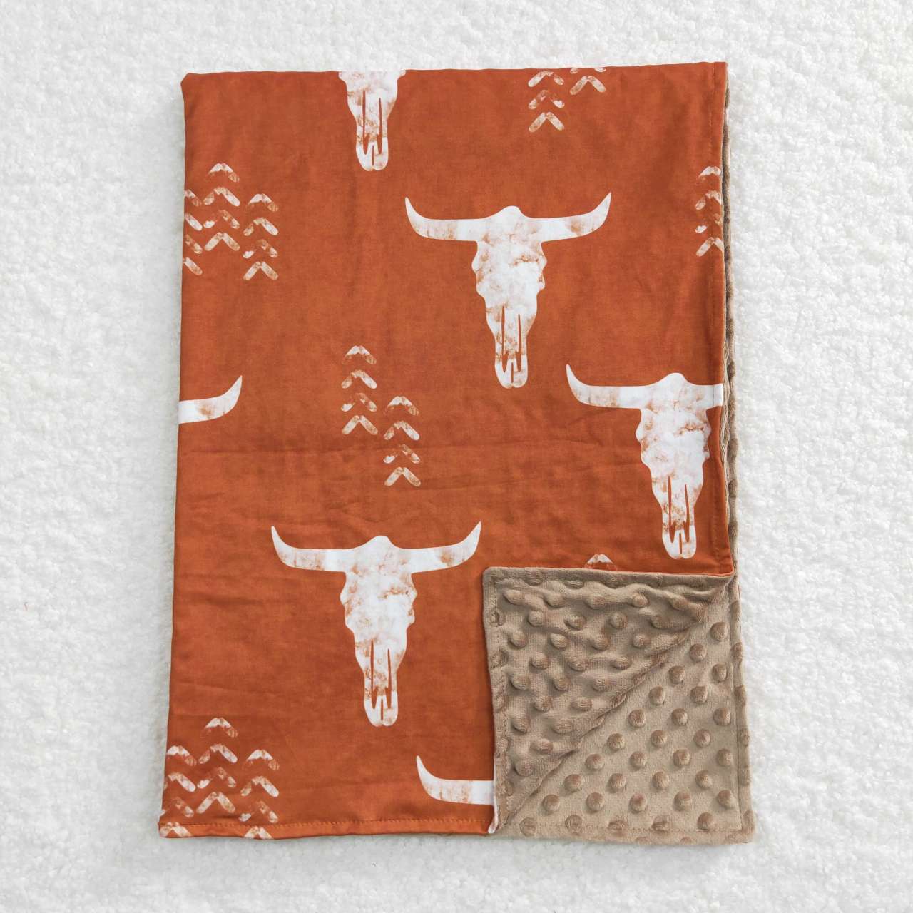 USA SHOP BL0070 Western cow brown baby blanket