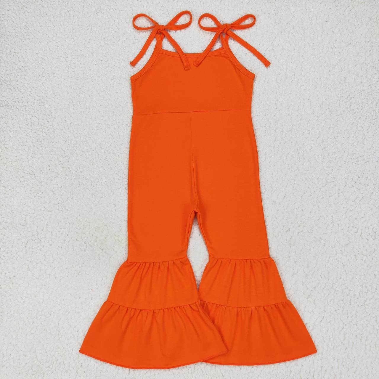 SR0451 Cotton orange shoulder strap girls jumpsuit