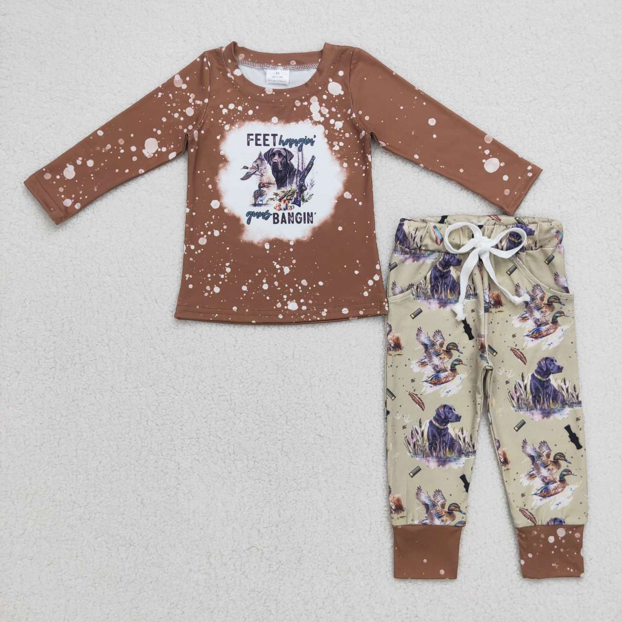 BLP0311 Fell bangin long sleeve pants boys set