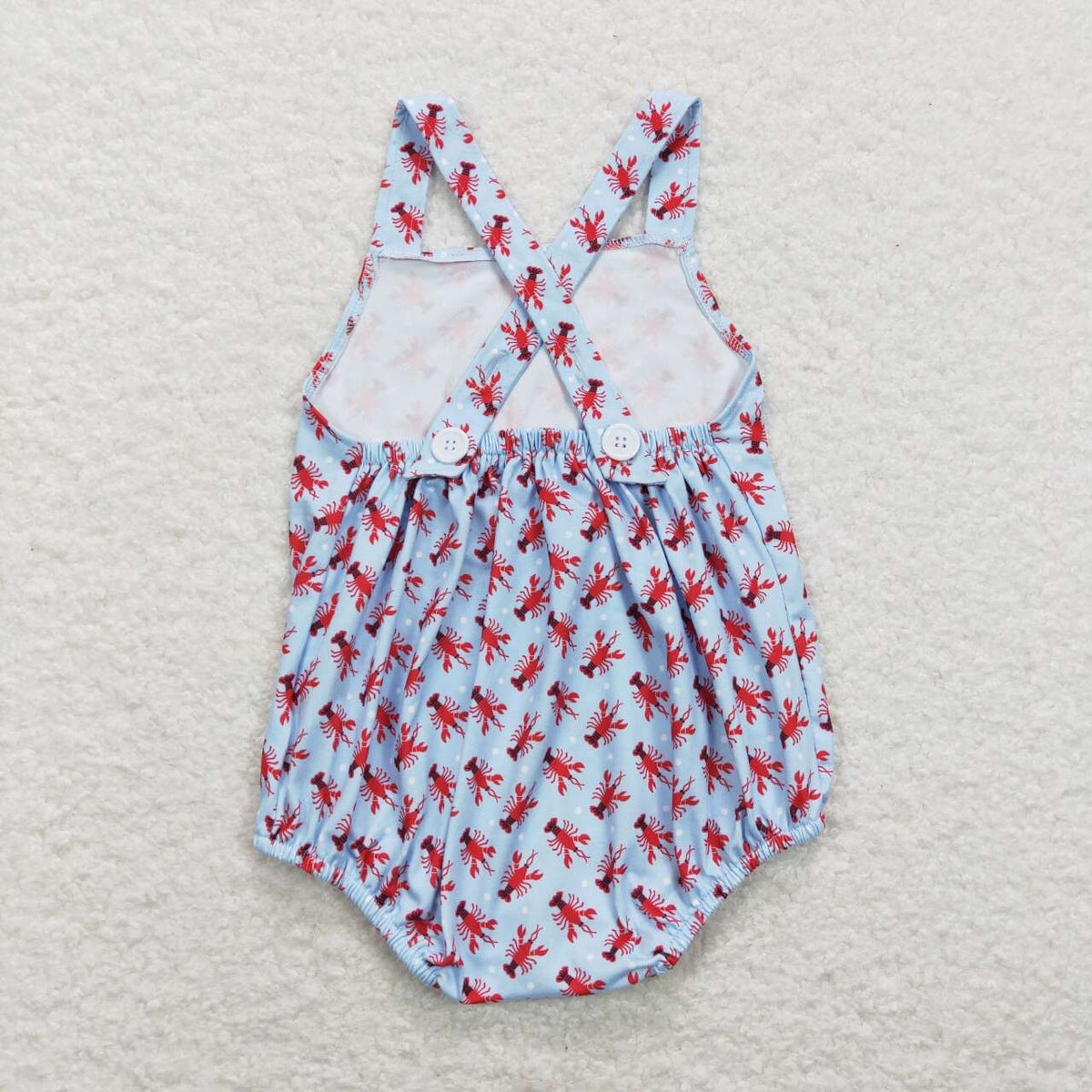 SR0746 Crayfish blue sleeveless boys romper