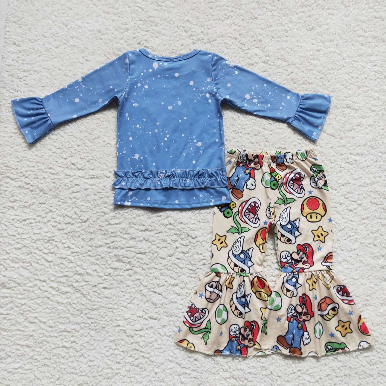 GLP0584 Cartoon Movie Blue Long Sleeve Pants Girls Set