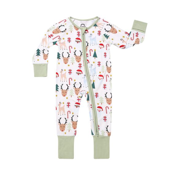 preorder LR0516 Christmas deer long sleeve kids romper