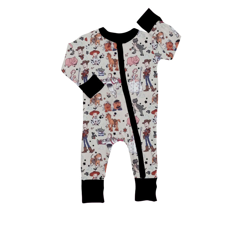 preorder LR1524 cartoon toy dinosaur long sleeve boys zipper romper