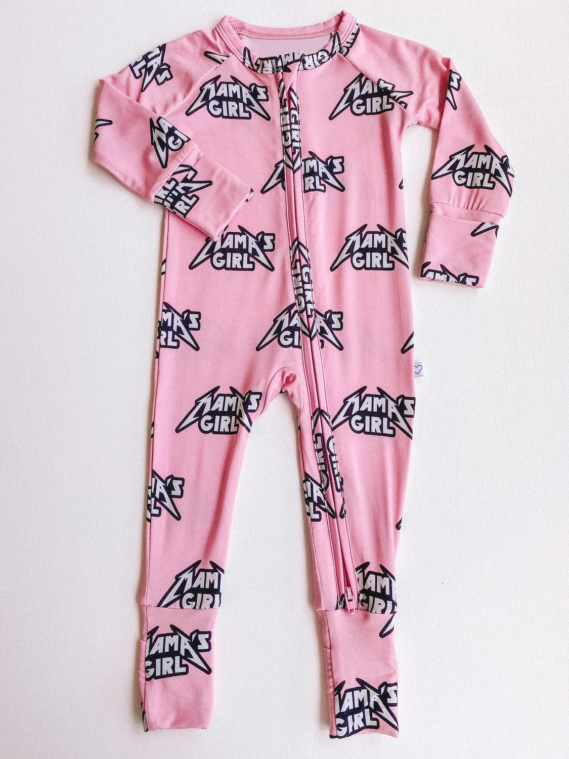 preorder LR1751 mama's girl hot pink long sleeve zipper girls romper