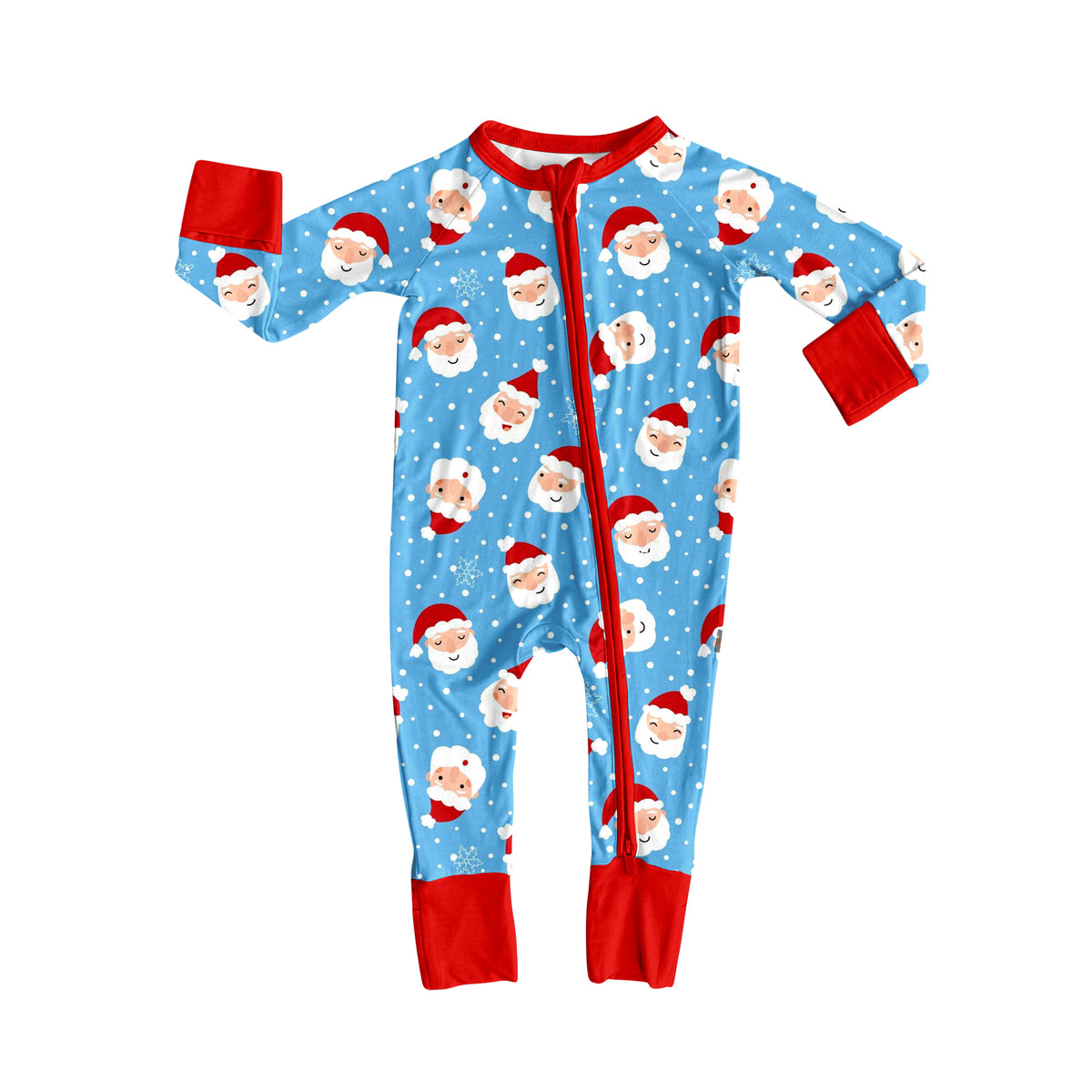 preorder LR2377 Christmas Santa blue long sleeve boys romper