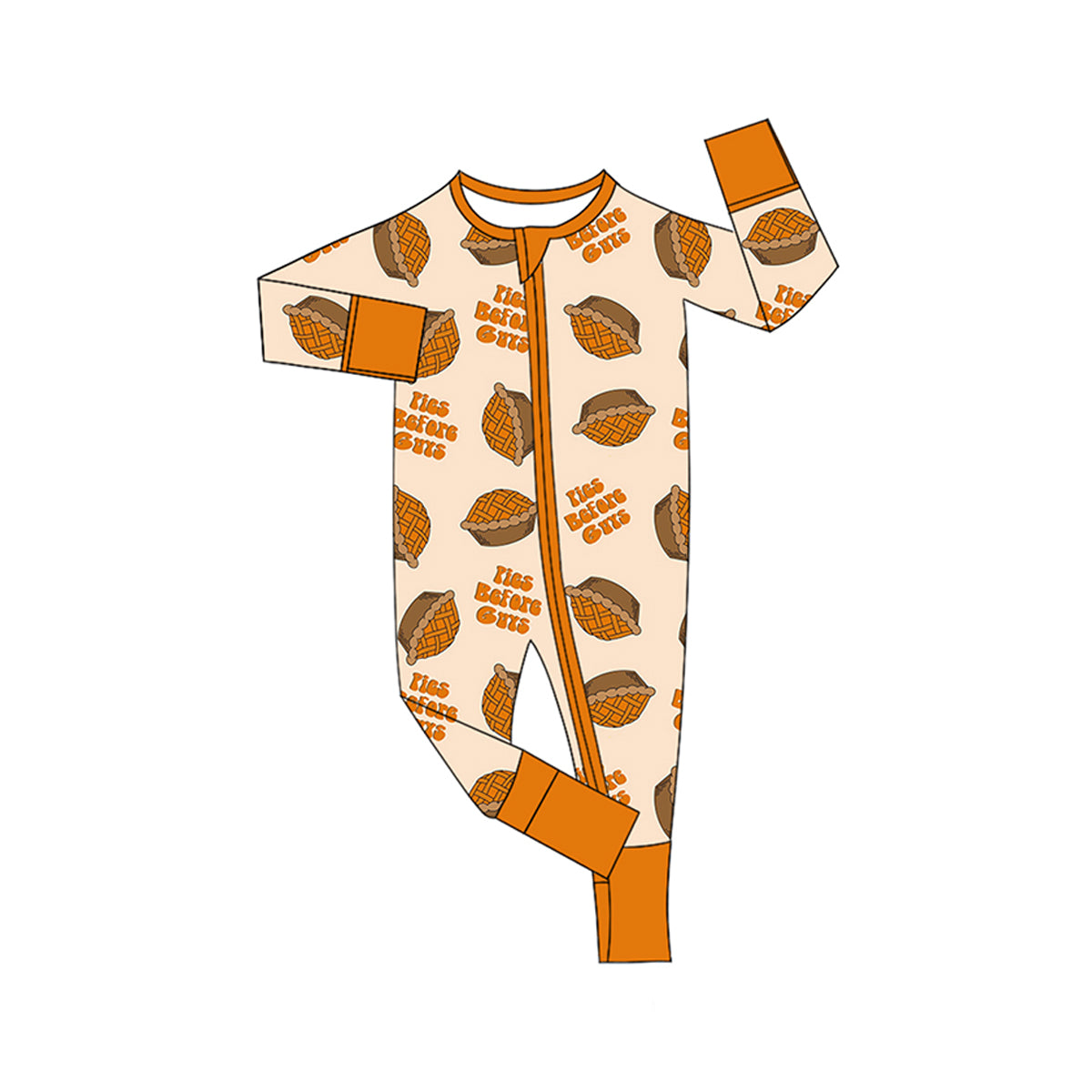 preorder LR2433 fies before guys pie orange zipper long sleeve girls romper