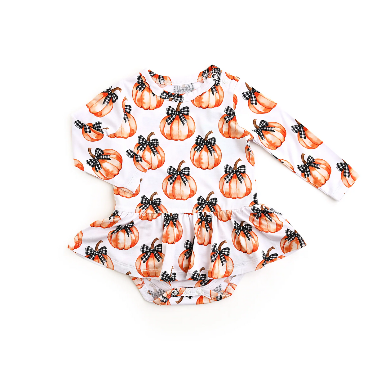 preorder LR2556 bows pumpkin long sleeve girls romper