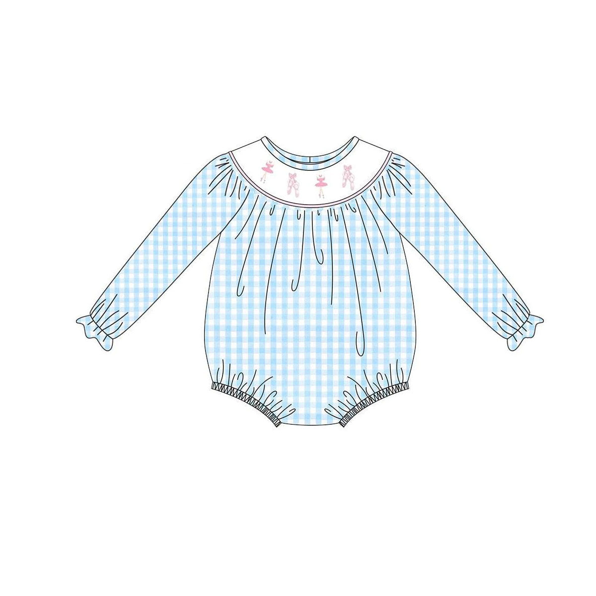 preorder LR2741 dance girl shoe blue checkered short sleeve girls romper