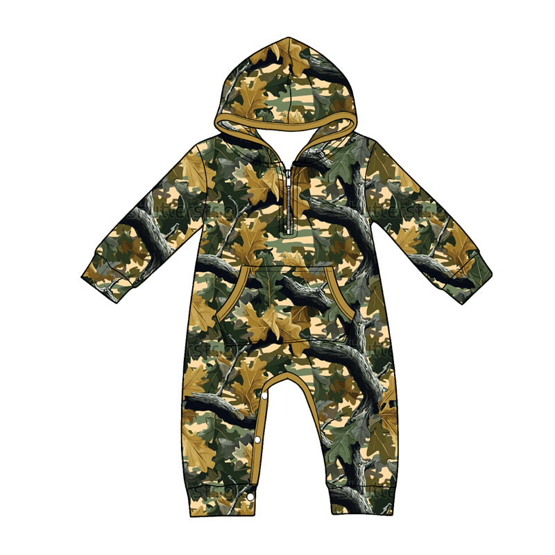 preorder LR3032 Hunting Camo Hoodie Long Sleeve Boys Romper