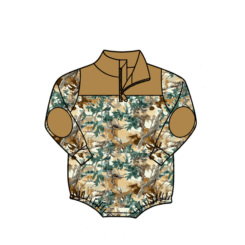 preorder LR3048 Hunting Style Long Sleeve Boys Romper