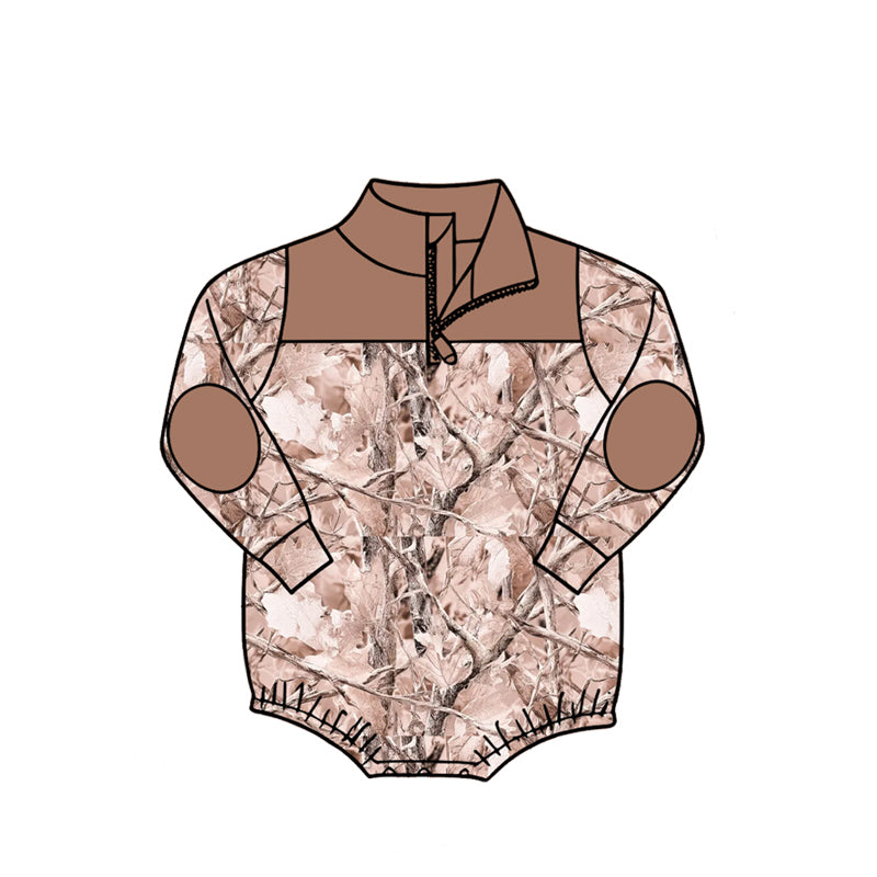 preorder LR3049 Hunting Style Long Sleeve Boys Romper