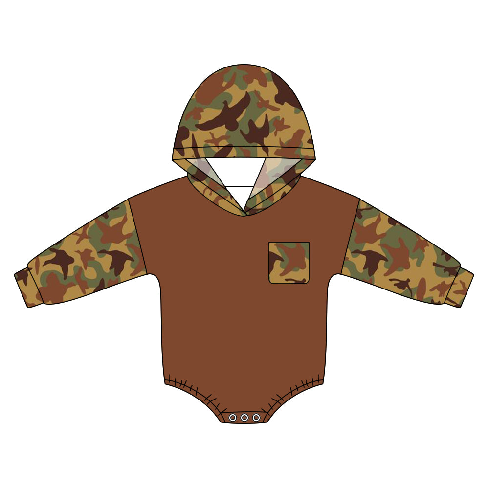 preorder LR3089 Camo Hoodie Long Sleeve Boys Romper