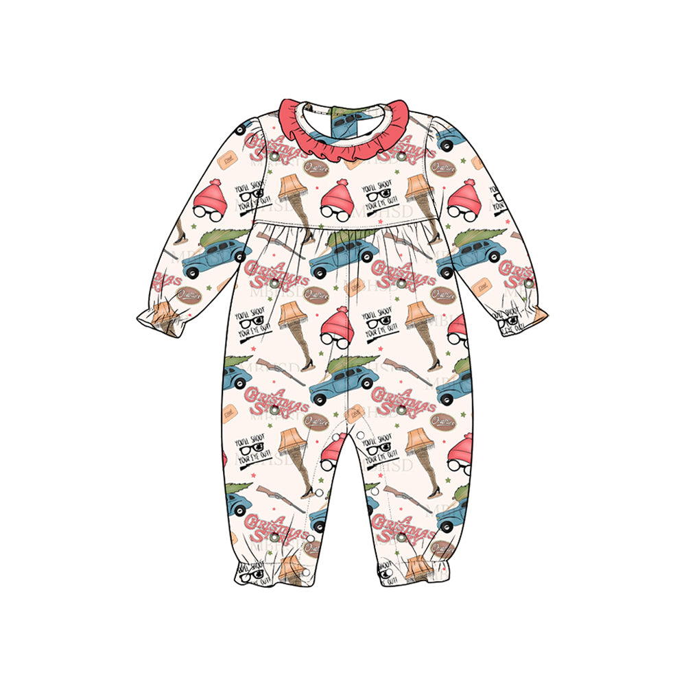 preorder LR3149 Christmas Story Long Sleeve Boys Romper