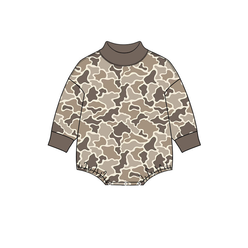 preorder LR3263 Hunting Camo Long Sleeve Girls Romper