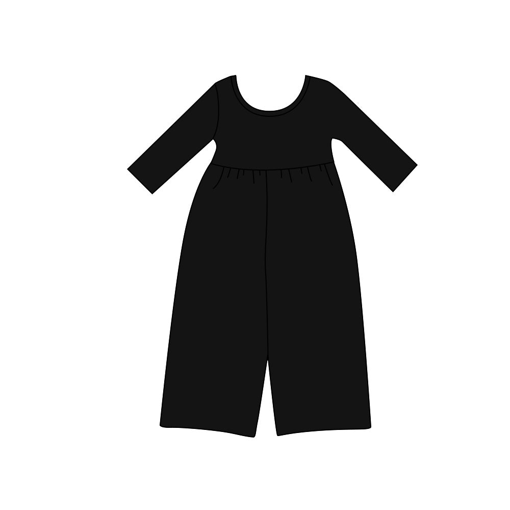 preorder LR3285 Solid Color Green Long Sleeve Girls Jumpsuits