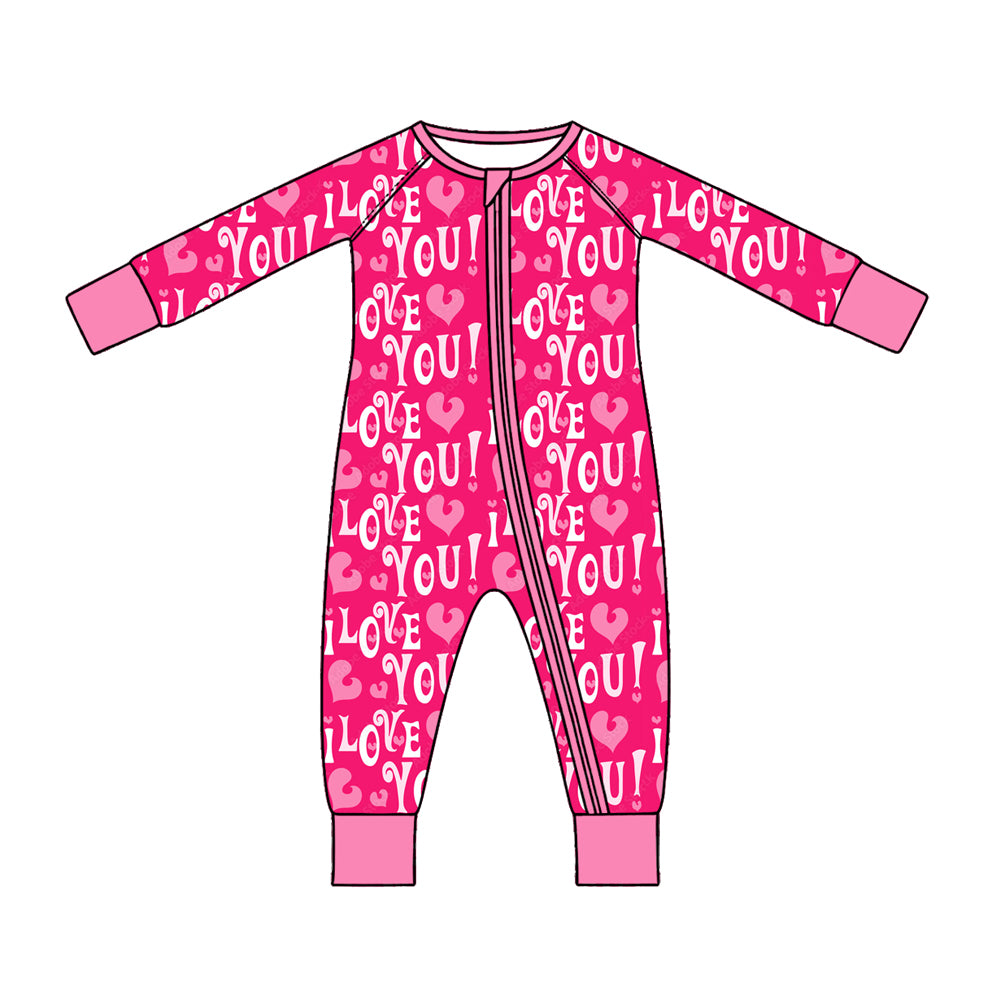 preorder LR3409 Hot Pink Camo Zipper Long Sleeve Girls Romper